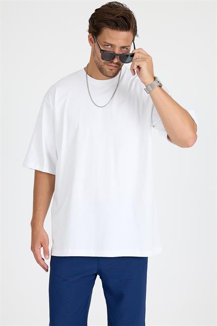 Erkek Timeless Oversize Beyaz T-Shirt
