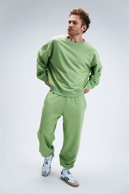 Erkek Timeless Oversize Fıstık Yeşili Sweatshirt