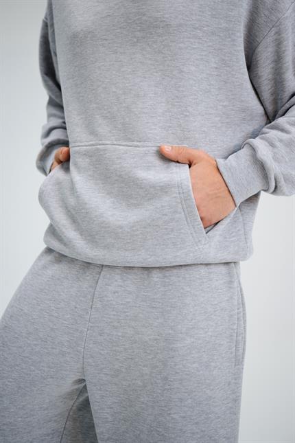 Erkek Timeless Oversize Gri Hoodie Sweatshirt
