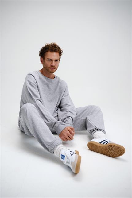 Erkek Timeless Oversize Gri Sweatshirt