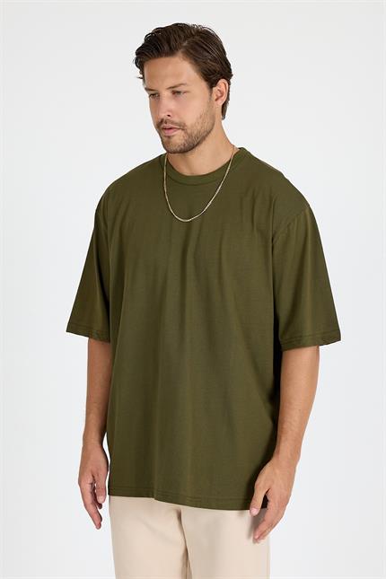 Erkek Timeless Oversize Haki T-Shirt