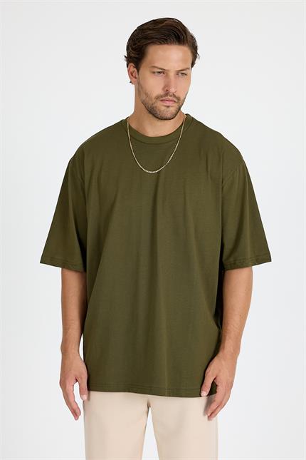 Erkek Timeless Oversize Haki T-Shirt