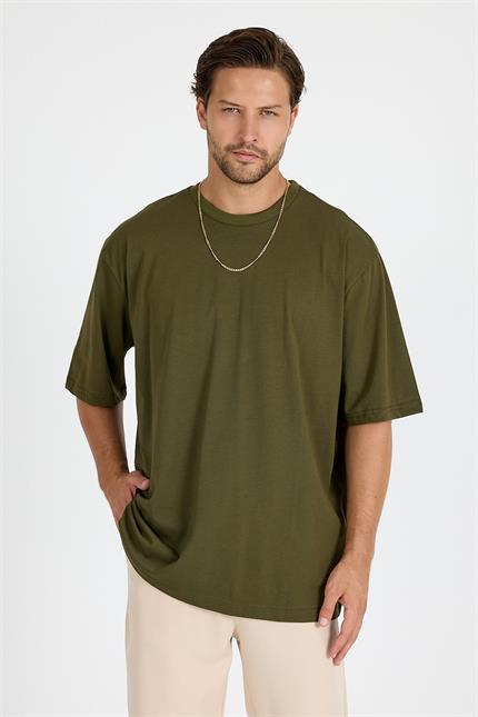 Erkek Timeless Oversize Haki T-Shirt