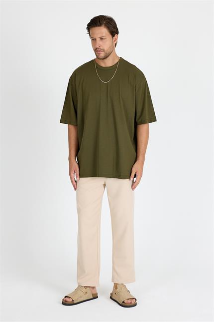 Erkek Timeless Oversize Haki T-Shirt