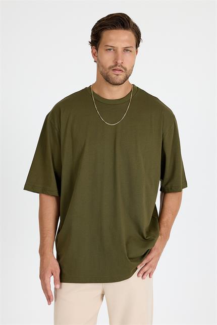 Erkek Timeless Oversize Haki T-Shirt