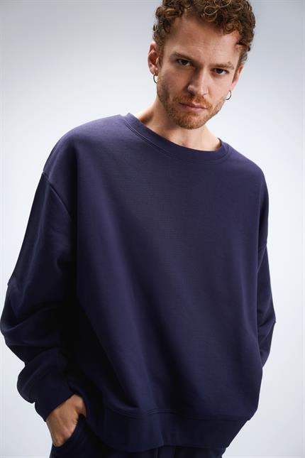 Erkek Timeless Oversize Lacivert Sweatshirt