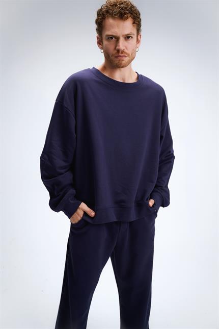 Erkek Timeless Oversize Lacivert Sweatshirt