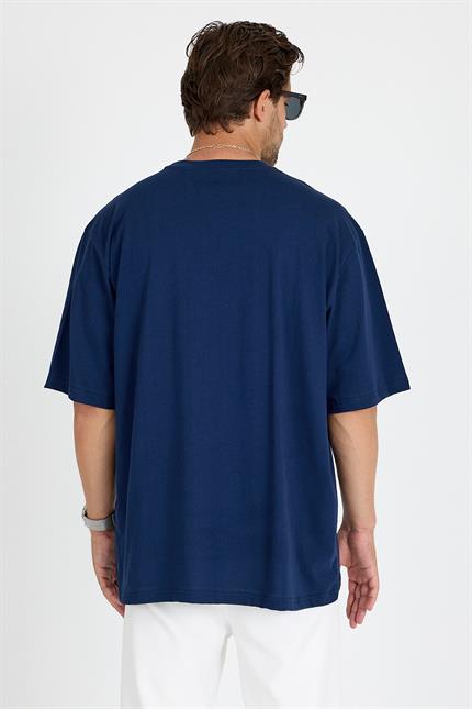 Erkek Timeless Oversize Lacivert T-Shirt