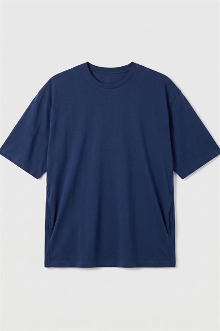 Erkek Timeless Oversize Lacivert T-Shirt