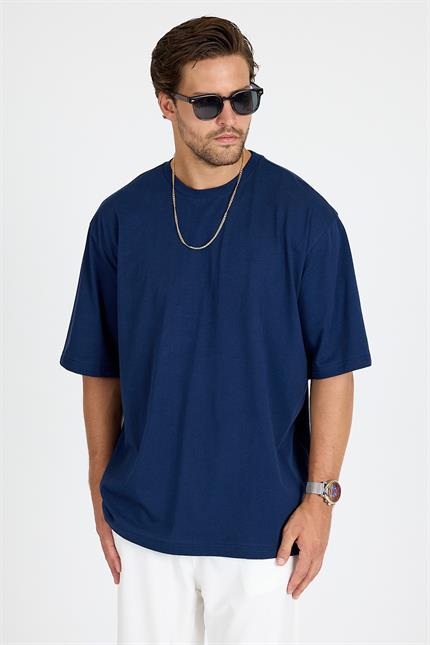 Erkek Timeless Oversize Lacivert T-Shirt