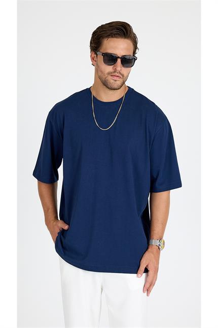 Erkek Timeless Oversize Lacivert T-Shirt