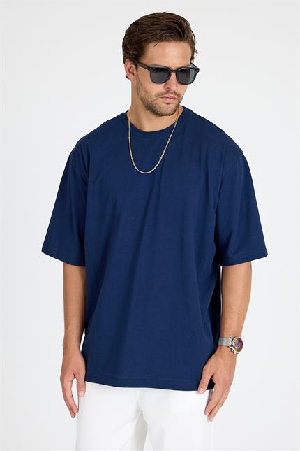 Erkek Timeless Oversize Lacivert T-Shirt