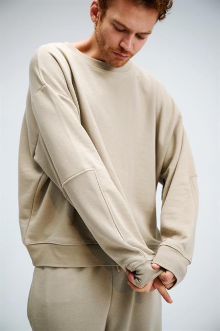 Erkek Timeless Oversize Vizon Sweatshirt