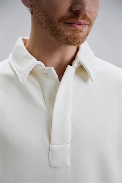 Erkek Timeless Polo Yaka Krem Sweatshirt