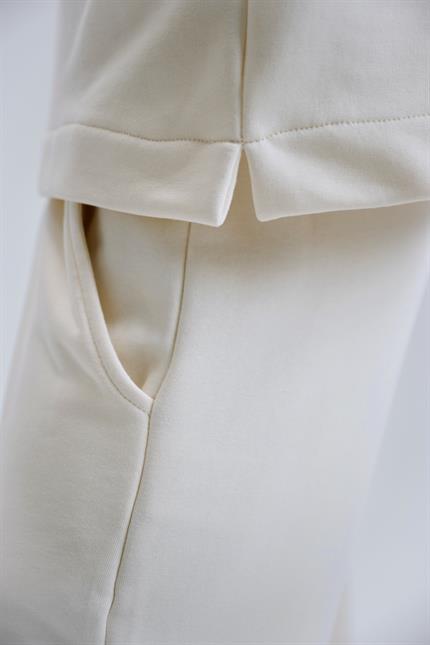 Erkek Timeless Polo Yaka Krem Sweatshirt