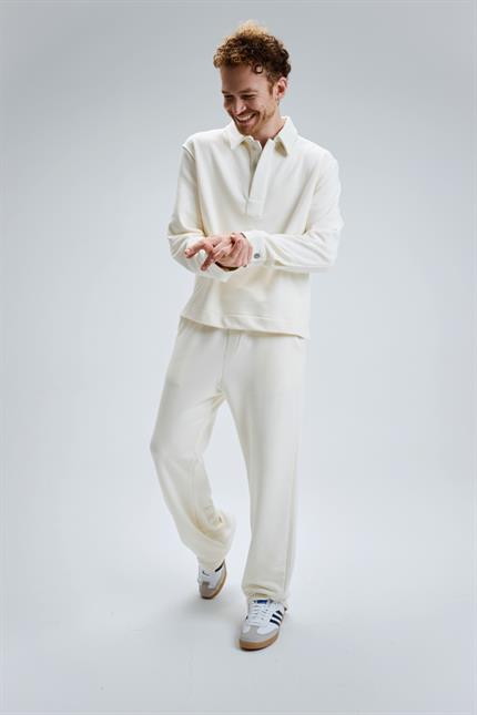 Erkek Timeless Polo Yaka Krem Sweatshirt