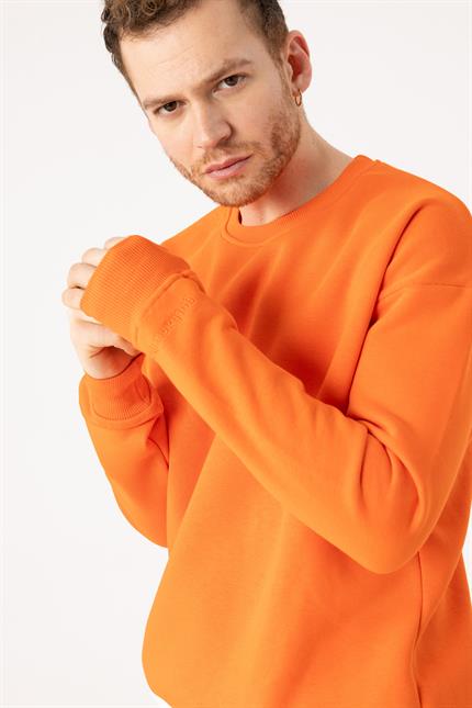 Erkek Vibe Oversize Alev Turuncu Sweatshirt