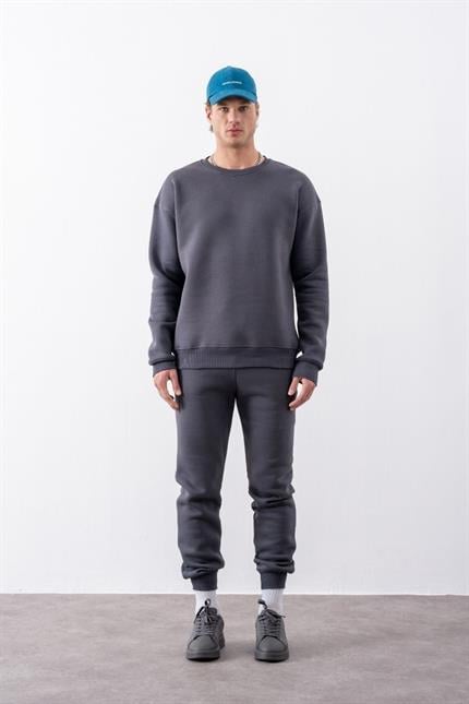 Erkek Vibe Oversize Antrasit Sweatshirt