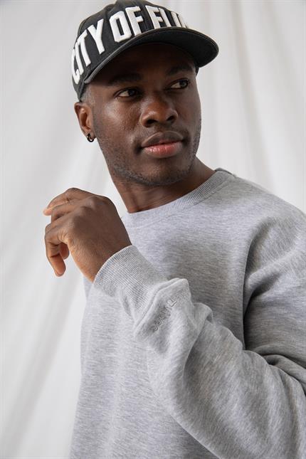 Erkek Vibe Oversize Gri Sweatshirt