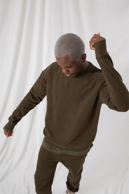 Erkek Vibe Oversize Haki Sweatshirt