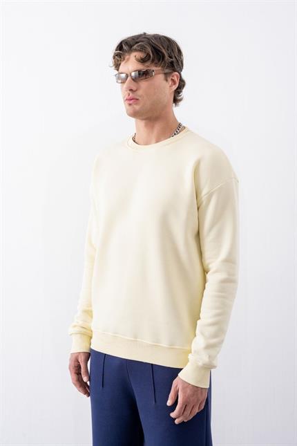 Erkek Vibe Oversize Krem Sweatshirt