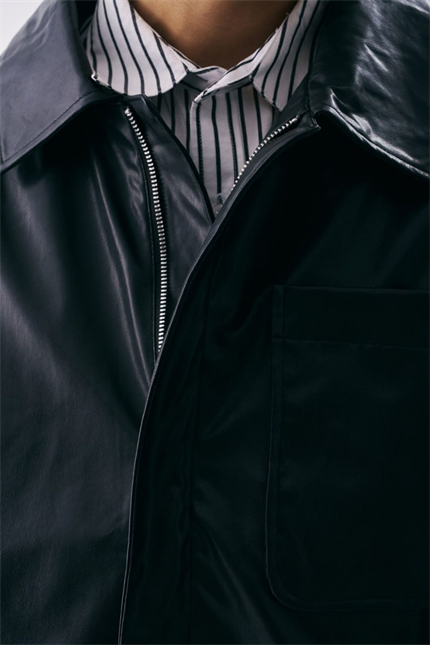 Erkek Vintage Siyah Deri Ceket