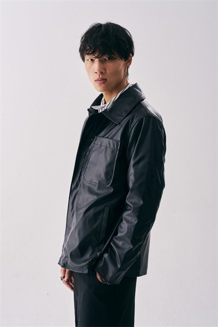 Erkek Vintage Siyah Deri Ceket