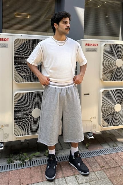 Erkek Yang Gri Jorts