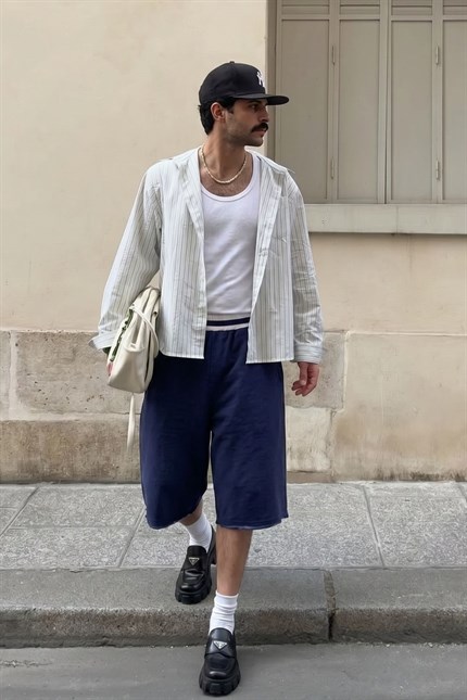 Erkek Yang Lacivert Jorts