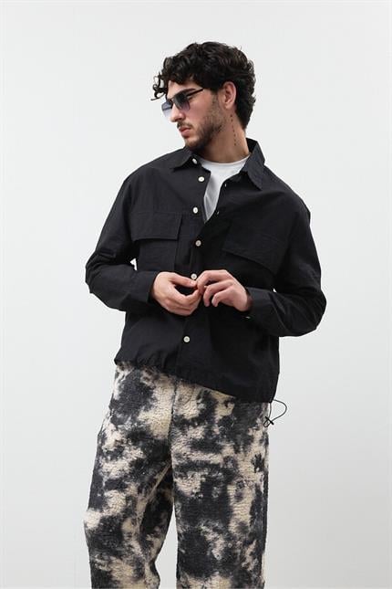 Erkek Gömlek Ceket Siyah