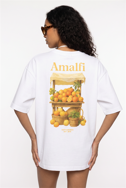 Kadın Amalfi Oversize Beyaz T-Shirt
