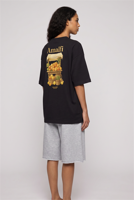 Kadın Amalfi Oversize Siyah T-Shirt
