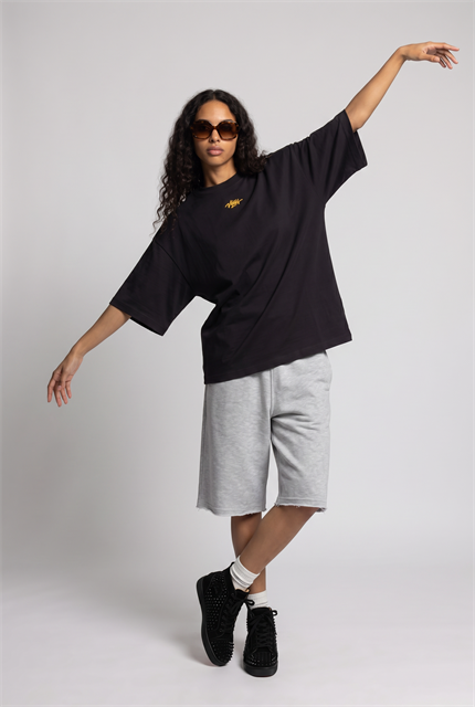 Kadın Amalfi Oversize Siyah T-Shirt