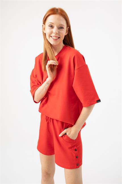 Kadın Base Bang  Kırmızı Şort