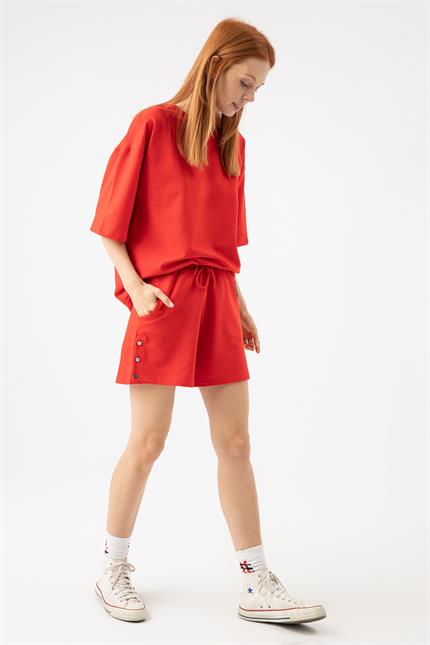 Kadın Base Bang  Kırmızı Şort