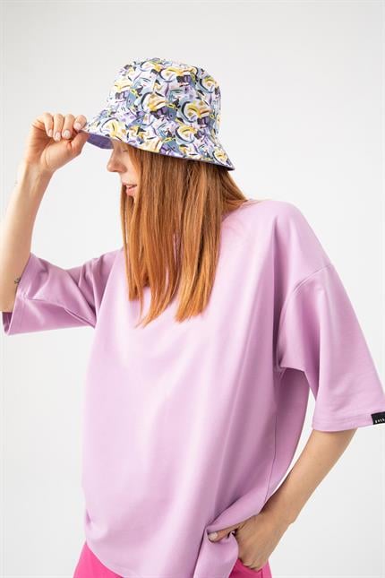 Kadın Base Oversize Lila T-Shirt