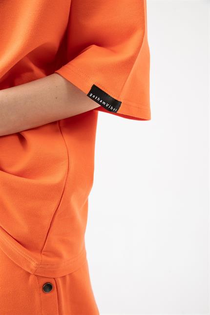 Kadın Base Oversize Şeftali T-Shirt