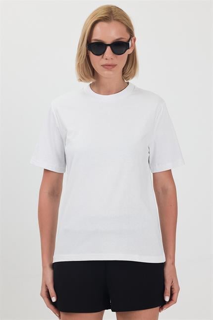Kadın Basic Beyaz T-Shirt