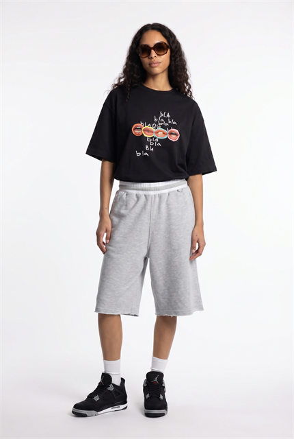 Kadın Bla Bla Oversize Siyah T-Shirt