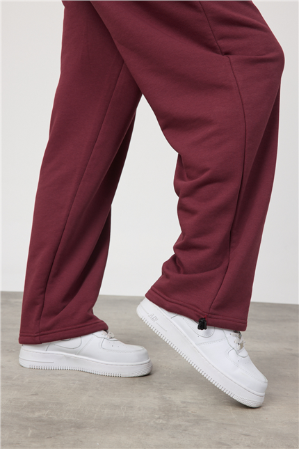 Kadın Blank Bordo Ayarlanabilir Paça Eşofman Alt