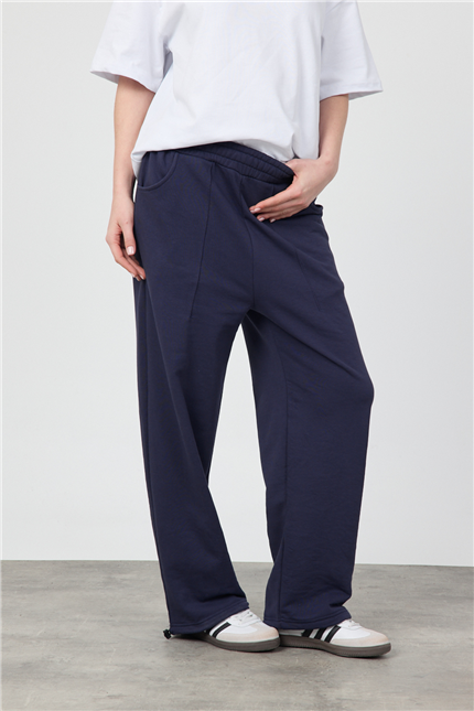 Kadın Blank Lacivert Ayarlanabilir Paça Eşofman Alt