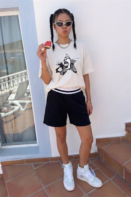 Kadın Boxy Chaos Beyaz Premium T-Shirt