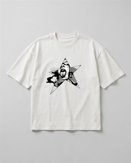 Kadın Chaos Oversize Beyaz Premium T-Shirt