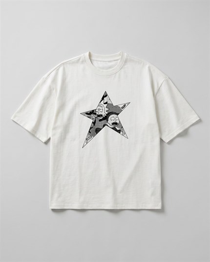 Kadın Rick Oversize Beyaz Premium T-Shirt