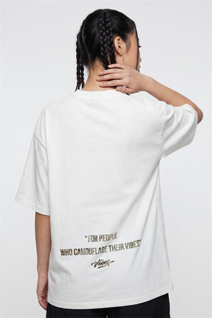 Kadın Rick Oversize Beyaz Premium T-Shirt