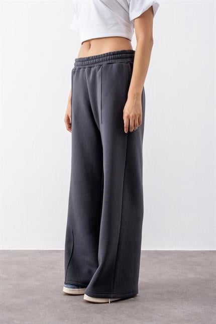 Kadın Chill Bol Paça Antrasit Eşofman Alt