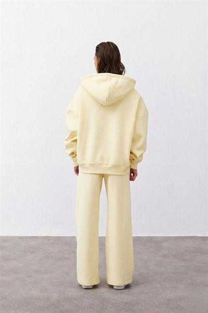 Kadın Chill Bol Paça Vanilya Sarısı Eşofman Alt