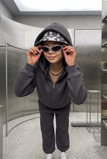 Kadın Chill Oversize Antrasit Zip Sweatshirt