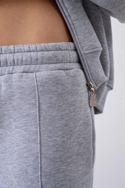 Kadın Chill Oversize Gri Fermuarlı Sweatshirt