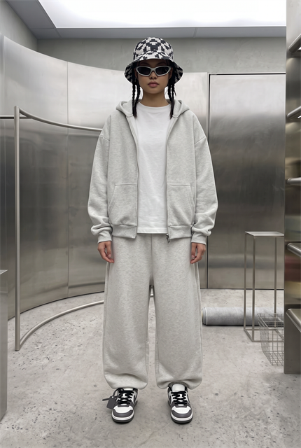 Kadın Chill Oversize Gri Zip Sweatshirt